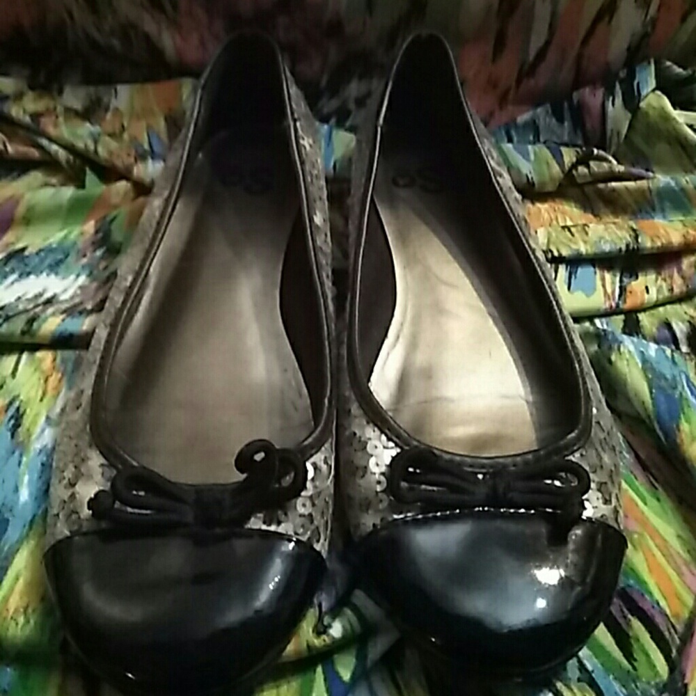 P.s. black sparkling flats Sz 9